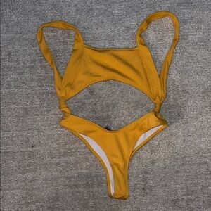 Stylish Yellow One-Piece Swimsuit